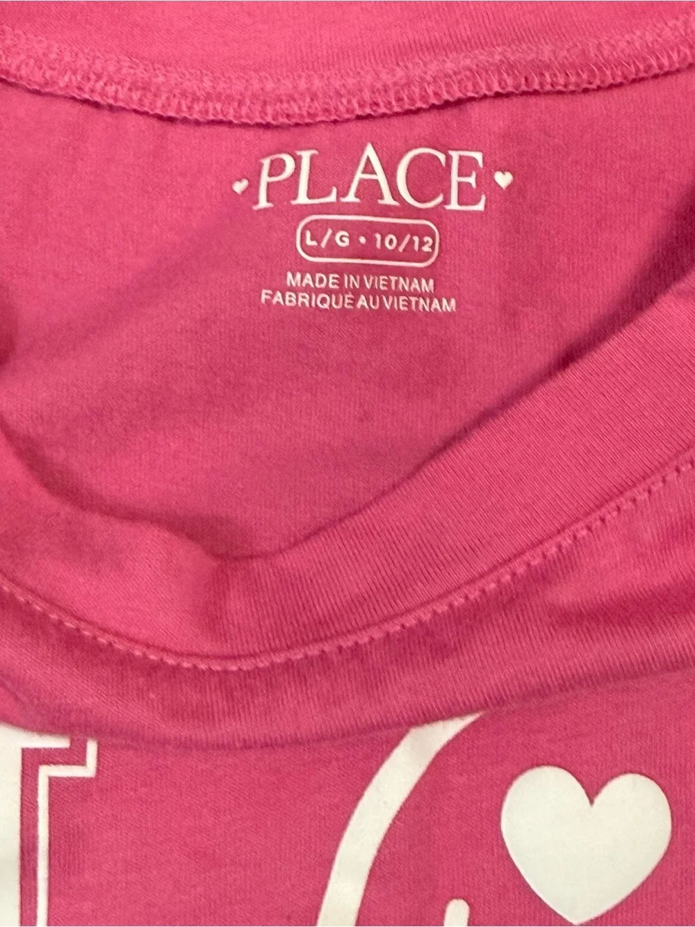 the children's place girls lot of 2 pink tops size L 10-12 Bunny And Love